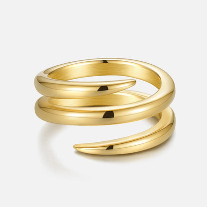 dubbel spiralring i rostfritt stål guld minimalistisk ring