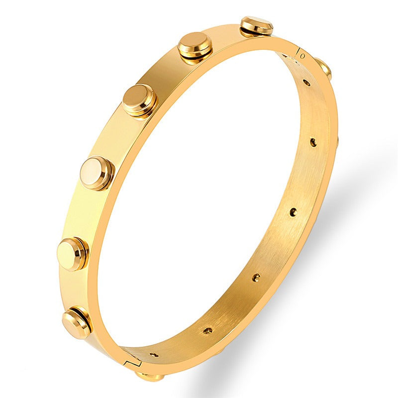 nitarmband i rostfritt stål guld minimalistiskt armband