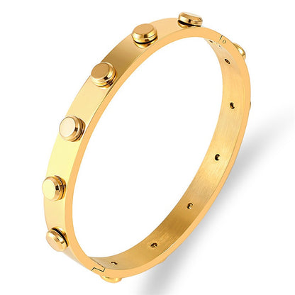 nitarmband i rostfritt stål guld minimalistiskt armband