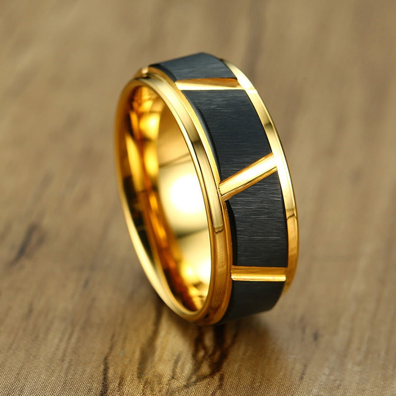 modern tungsten ring svart design